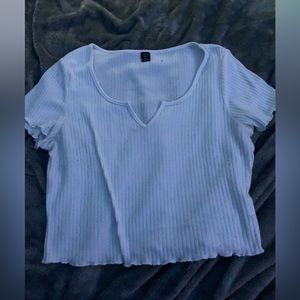Crop top, white, ribbed, XL